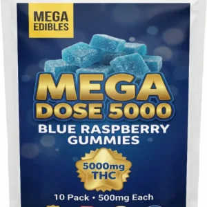 Mega Dose Gummies | Blue Raspberry | 5000mg THC
